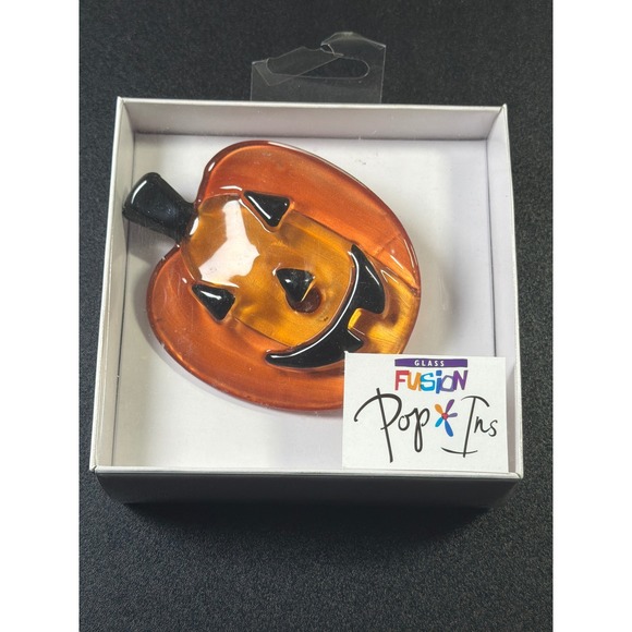 Demdaco Other - Demdaco Glass Fusion Pop-Ins Jack O Lantern Pumpkin Halloween Decor Insert J8